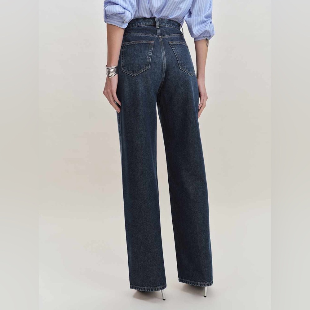 NEW Reformation Wes High Rise Wide Leg Jeans Mille  31” Dark Blue Sz 26 - Picture 5 of 13